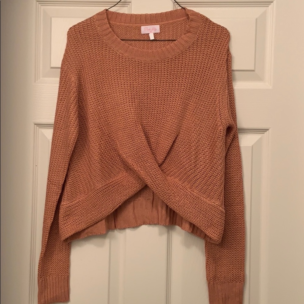 THE SIMPLE LIFE CROPPED CORAL SWEATER